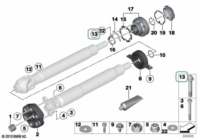 XC3 Engineering BMW M3 E9X E92 Upgraded Propshaft / Driveshaft bolts