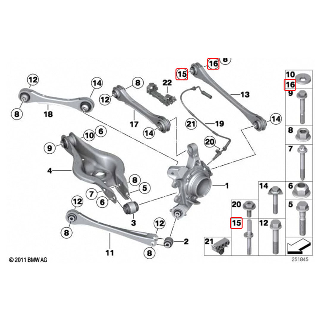 BMW M135i M140i M235i M240i F2X Rear Toe Lockout Shims | XC3 Engineering